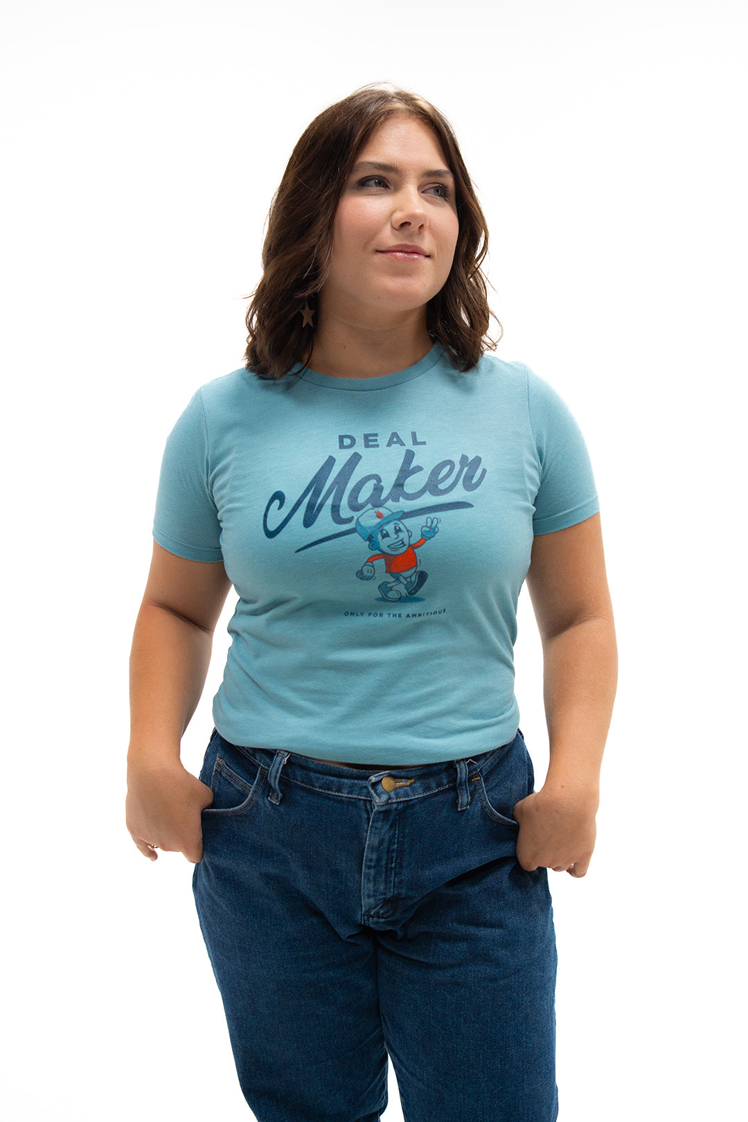 Women's Deal Maker Dan T-Shirt - Heather Blue Lagoon