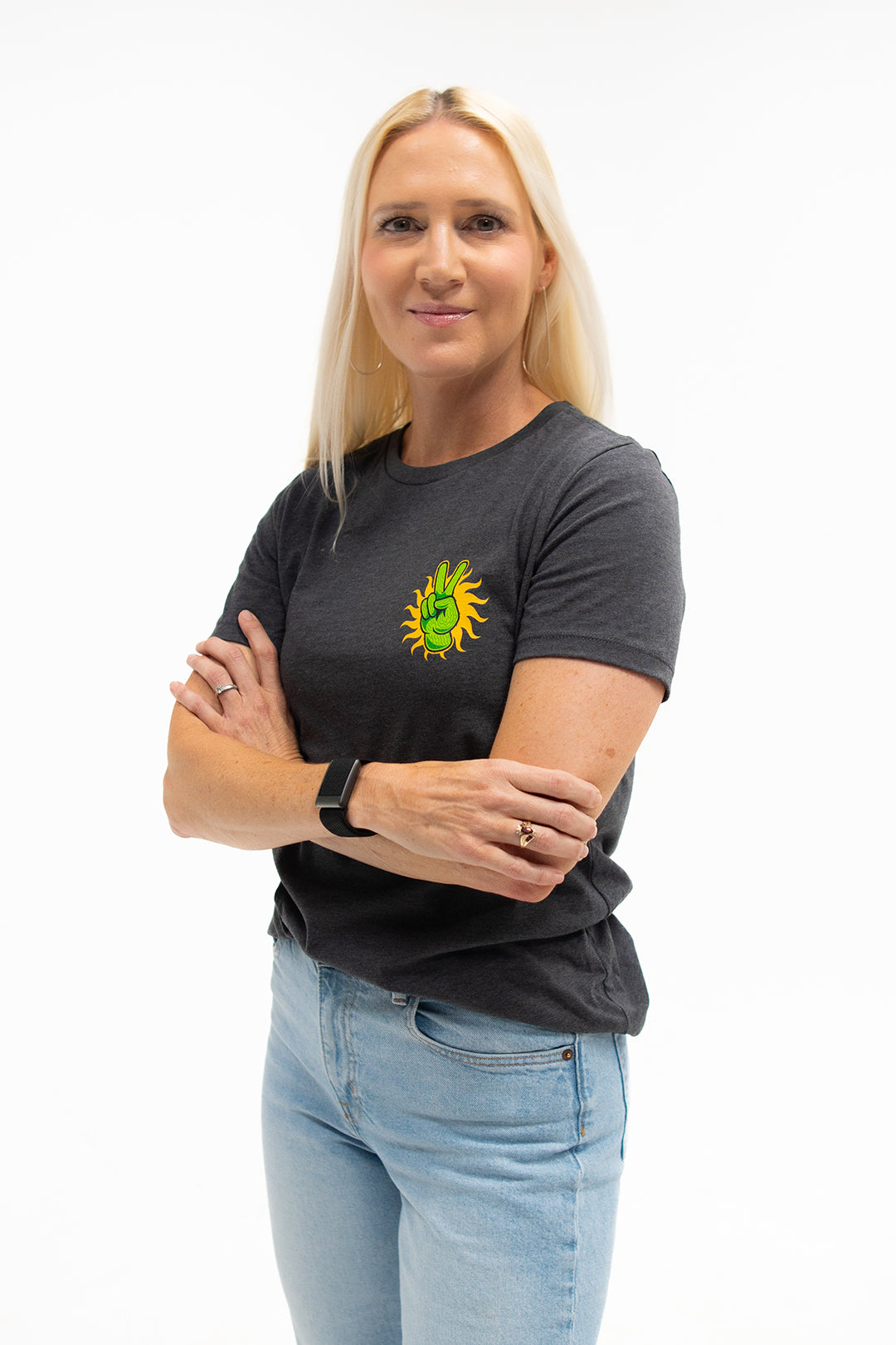 Women's SubTo Cactus Hand T-Shirt - Heather Black