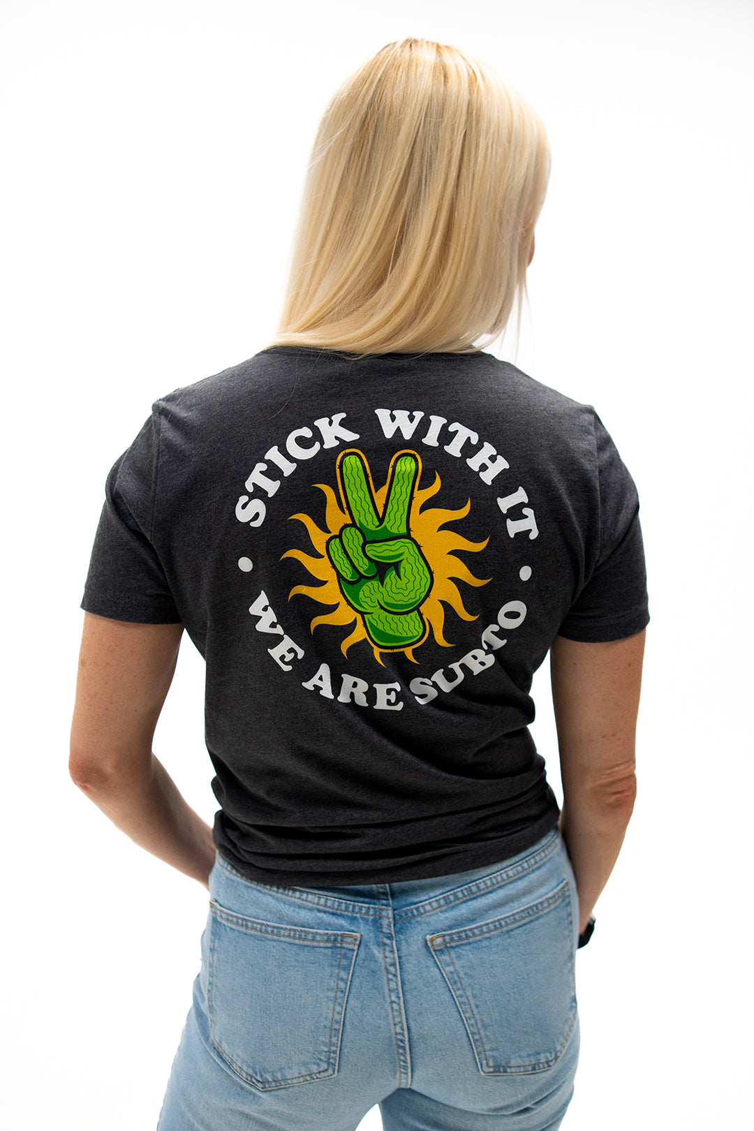 Women's SubTo Cactus Hand T-Shirt - Heather Black