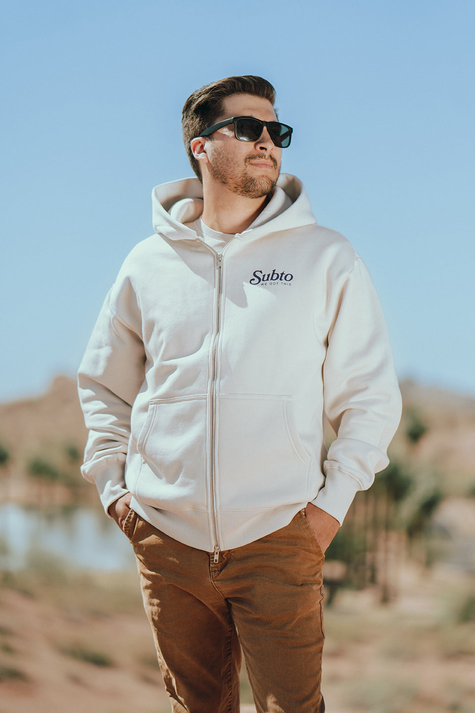 Thank You For Dealing With Us Zip Hoodie - Bone