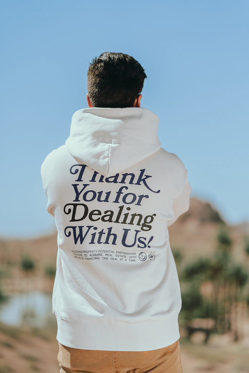 Thank You For Dealing With Us Zip Hoodie - Bone