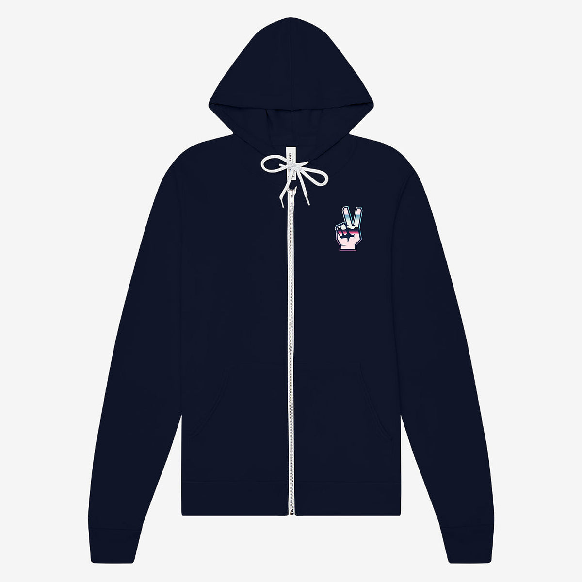 SubTo Retrowave Unisex Zip Up Hoodie - Navy