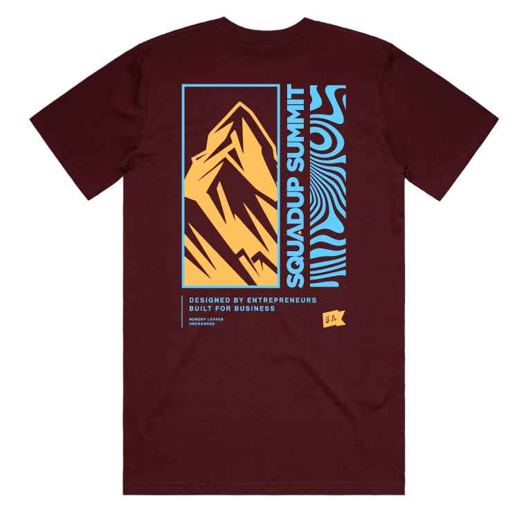 SquadUp Wave Tee - Burgundy