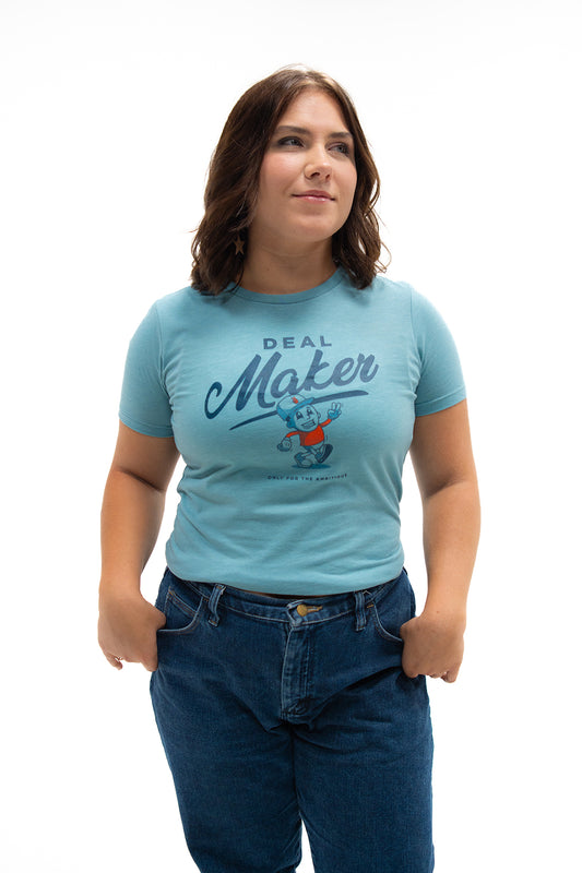 Women's Deal Maker Dan T-Shirt - Heather Blue Lagoon