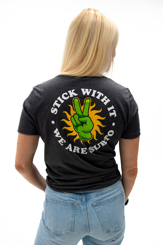 Women's SubTo Cactus Hand T-Shirt - Heather Black
