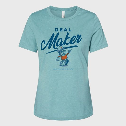 Women's Deal Maker Dan T-Shirt - Heather Blue Lagoon