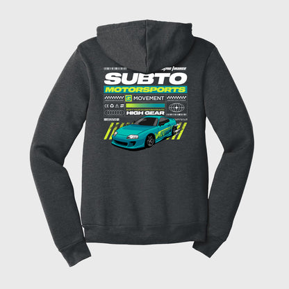 SubTo Motosports Unisex Zip Up Hoodie - Dark Grey Heather