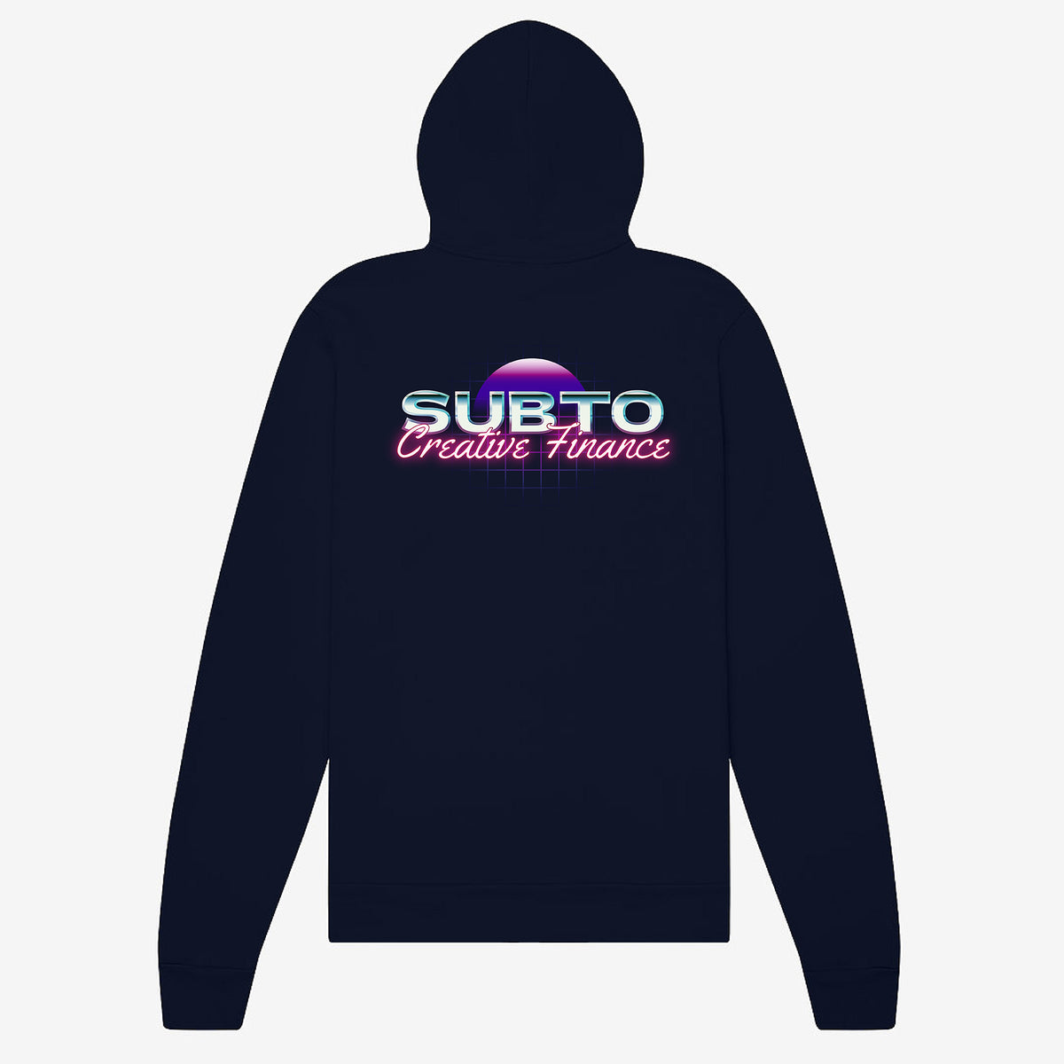 SubTo Retrowave Unisex Zip Up Hoodie - Navy