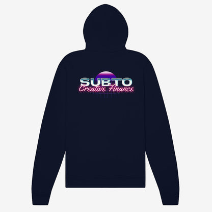 SubTo Retrowave Unisex Zip Up Hoodie - Navy