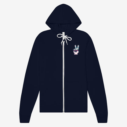 SubTo Retrowave Unisex Zip Up Hoodie - Navy