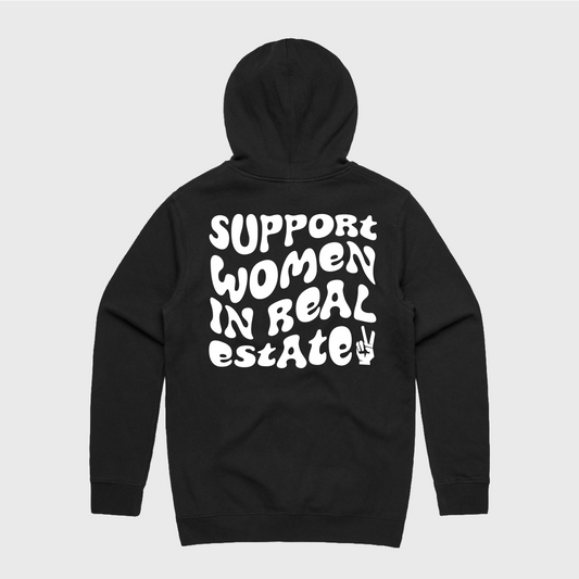 Support Women In Real Estate Hoodie - Black