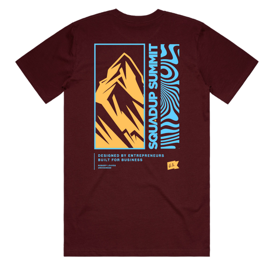 SquadUp Wave Tee - Burgundy